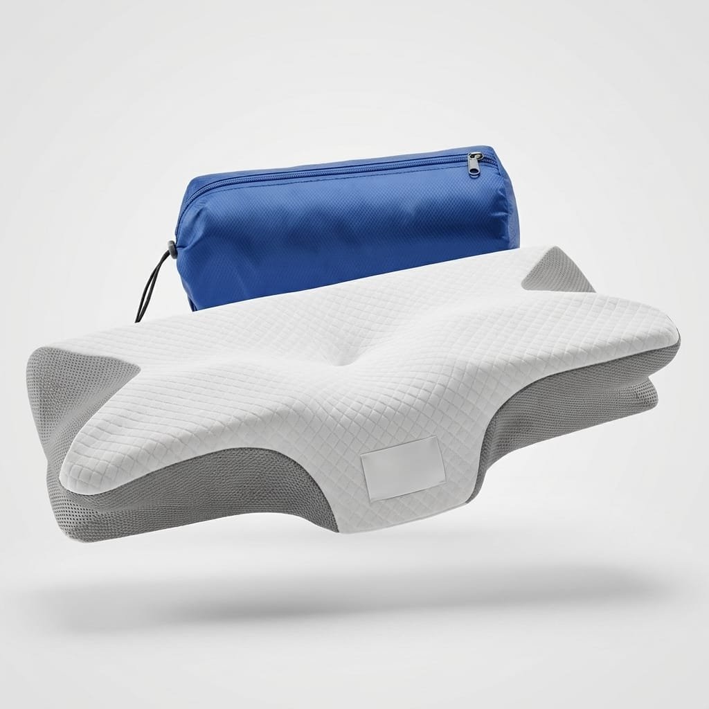 Kit com 1 travesseiro ergonômico e bolsa de transporte